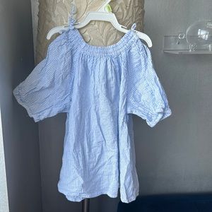 Zara blue striped blouse